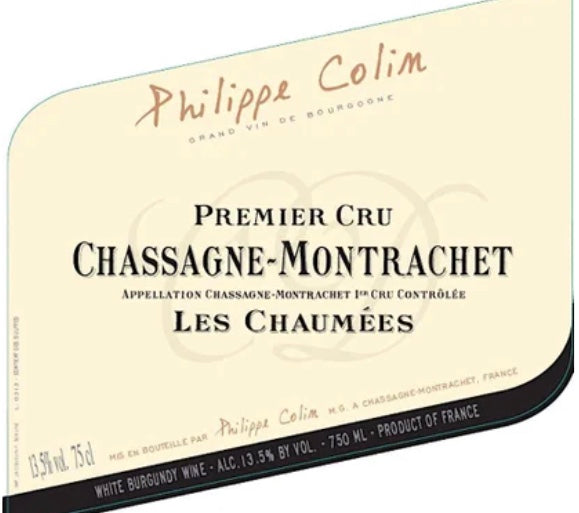 Domaine Philippe Colin, Chassagne Montrachet, 1er Cru Les Chaumees 2015, 75cl bottles